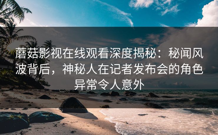蘑菇影视在线观看深度揭秘：秘闻风波背后，神秘人在记者发布会的角色异常令人意外