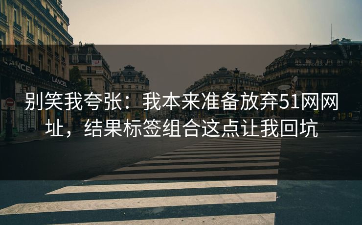 别笑我夸张：我本来准备放弃51网网址，结果标签组合这点让我回坑