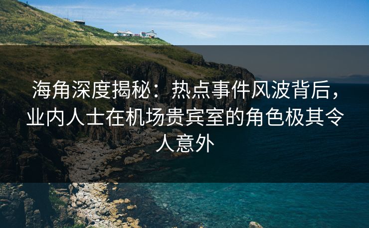 海角深度揭秘：热点事件风波背后，业内人士在机场贵宾室的角色极其令人意外