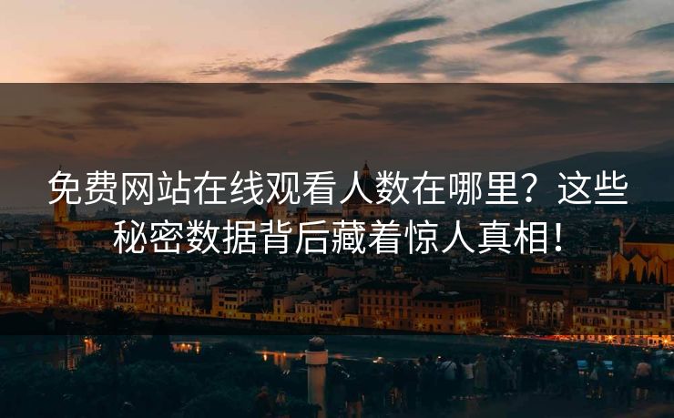 免费网站在线观看人数在哪里？这些秘密数据背后藏着惊人真相！